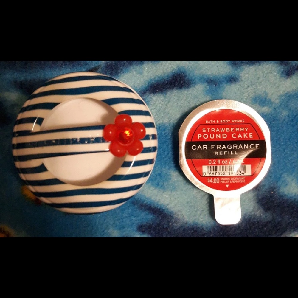 BBW beautiful car visor and 1 strawberry pound cake refill